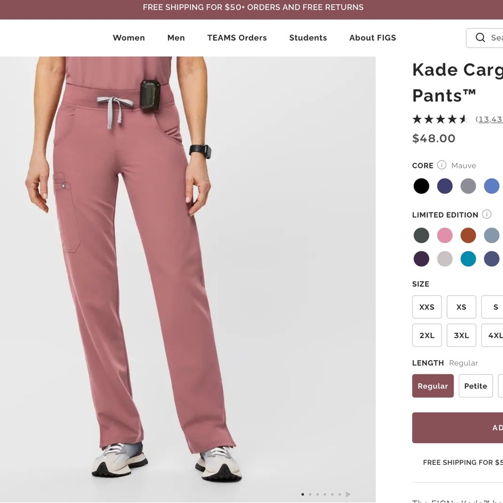 FIGS Mauve Kade Cargo Pants